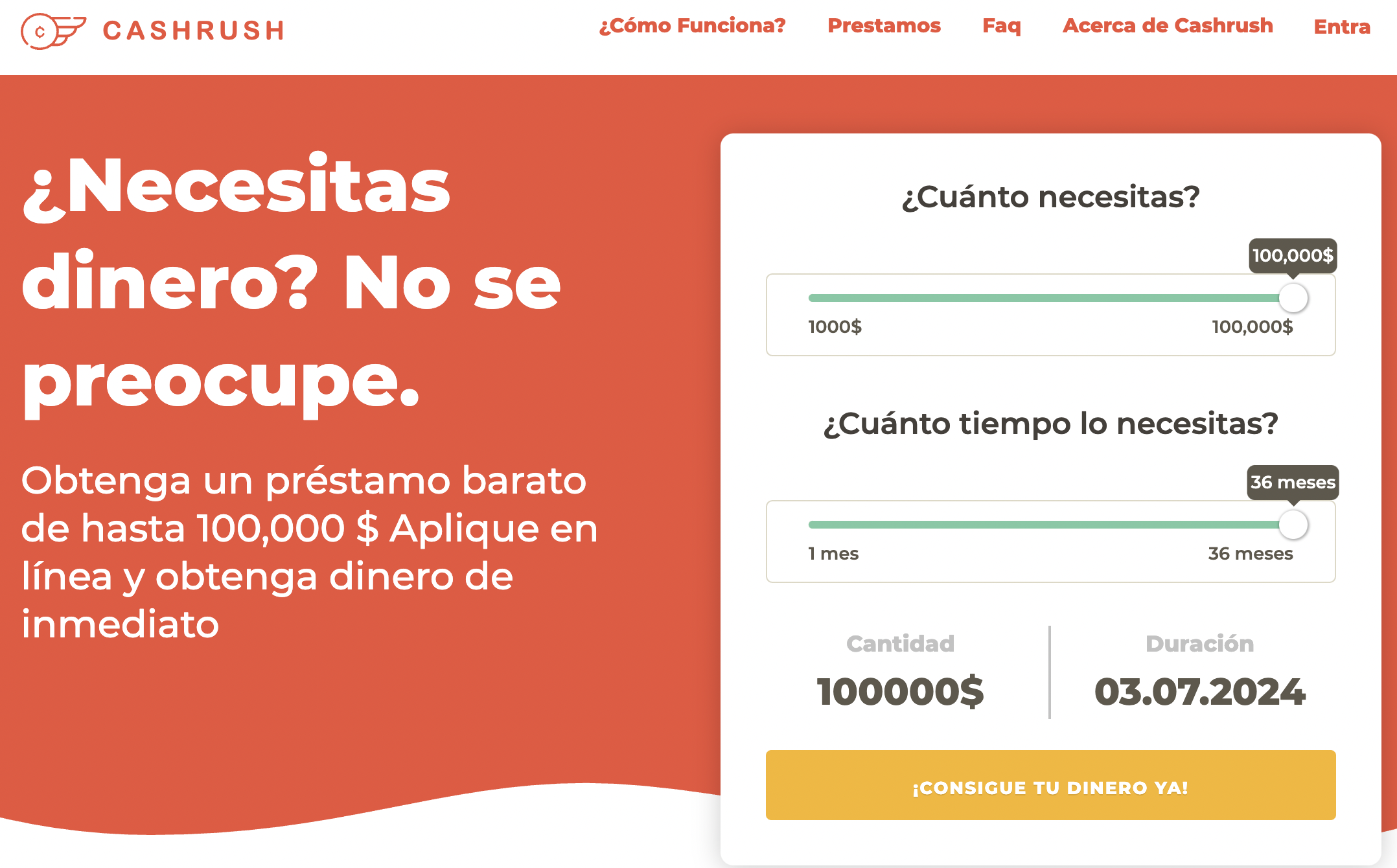 Cashrush préstamos inmediatos